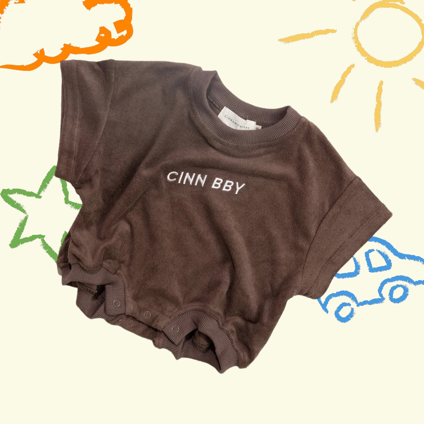 Terry romper - chocolate